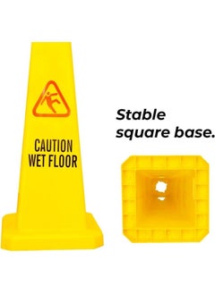 Festive Gallery Caution 4 Sides View Wet Floor Safety Cone | Highly Visible Yellow Wet Floor Sign for Safety | Easily Noticable Floor Sign 68x28x28 cm  - Image 5