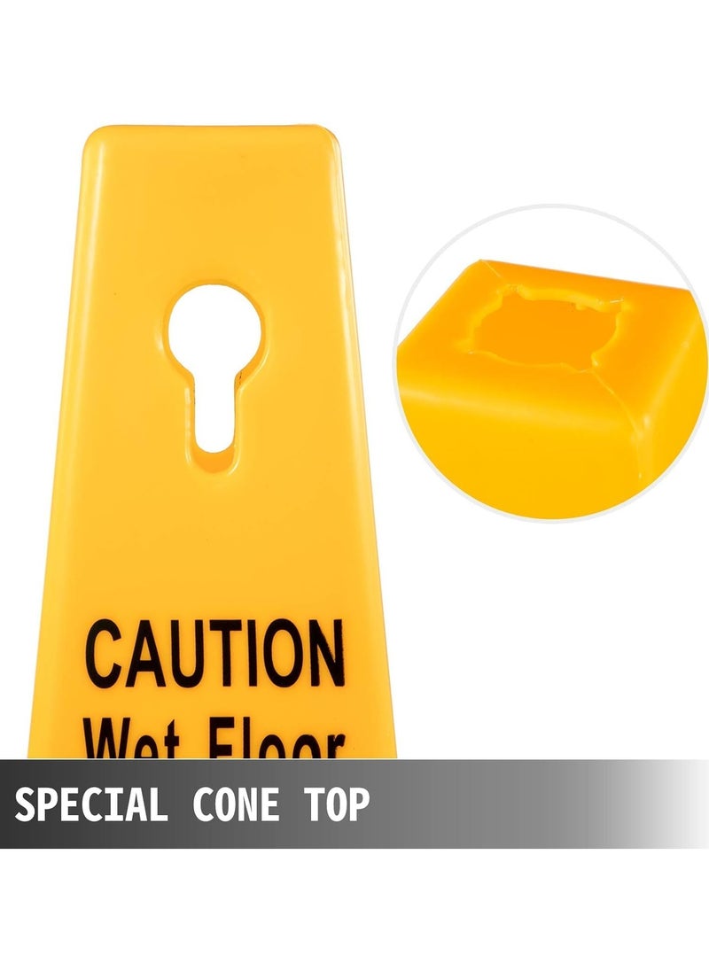 Festive Gallery - Caution 4 Sides View Wet Floor Safety Cone | Highly Visible Yellow Wet Floor Sign for Safety | Easily Noticable Floor Sign 68x28x28 cm - Image 1