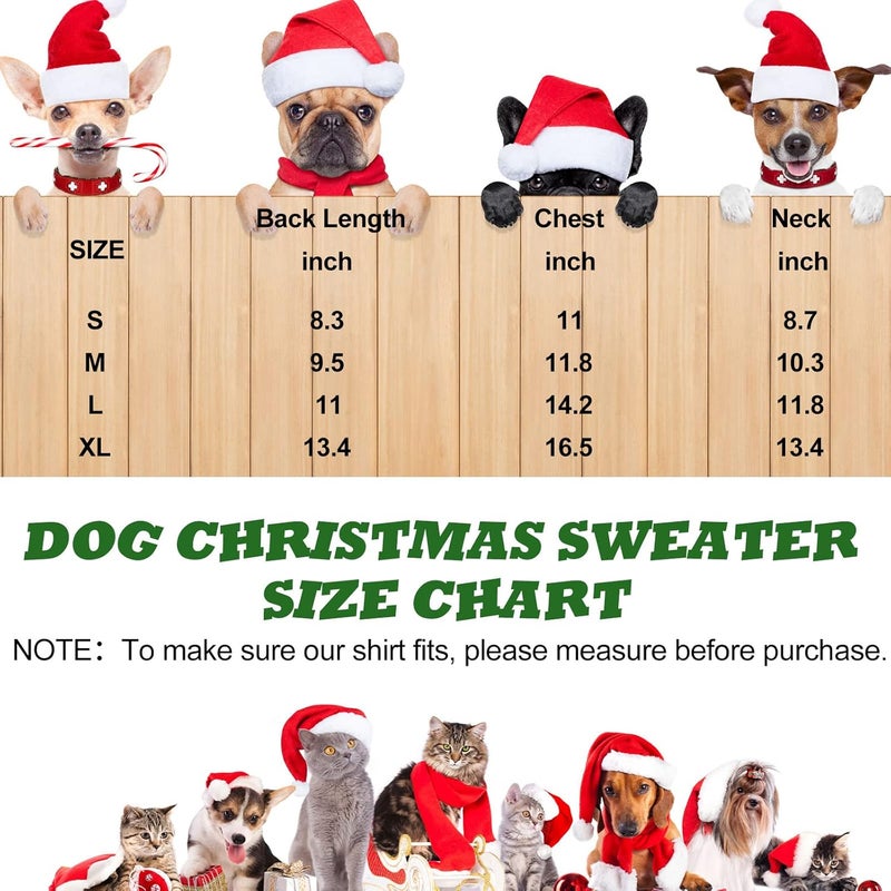 Reginary 4 Pieces Dog Christmas Sweater Warm Knit Dog Sweater Turtleneck Cute Soft Dog Sweater Costume Reindeer Snowflake Dog Christmas Outfit Cold Weather Pet Christmas Clothes for Dog Puppy Small - Image 2