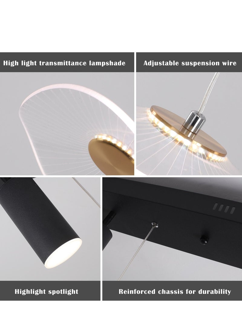 Haikomin Restaurant Pendant Lamp Modern And Minimalist Led Office Front Desk Lamp Luxurious And Creative With Spotlights Long Strip Lotus Leaf Bar Desk Lamp  - Image 4