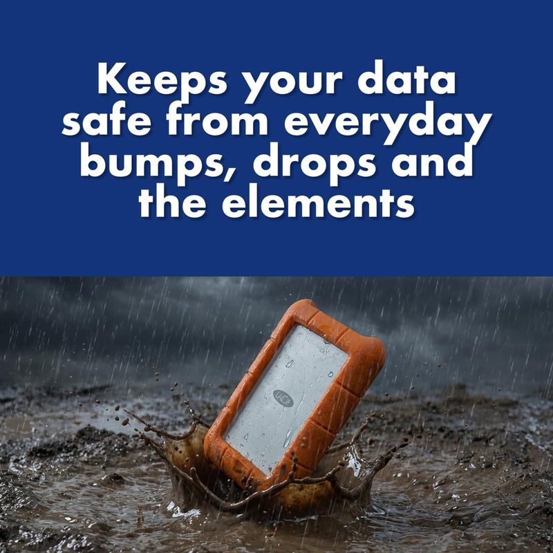 LaCie Rugged Mini 4TB محرك أقراص خارجي محمول - USB 3.0 لأجهزة الكمبيوتر، ماك، آيباد، وآيفون - Image 4