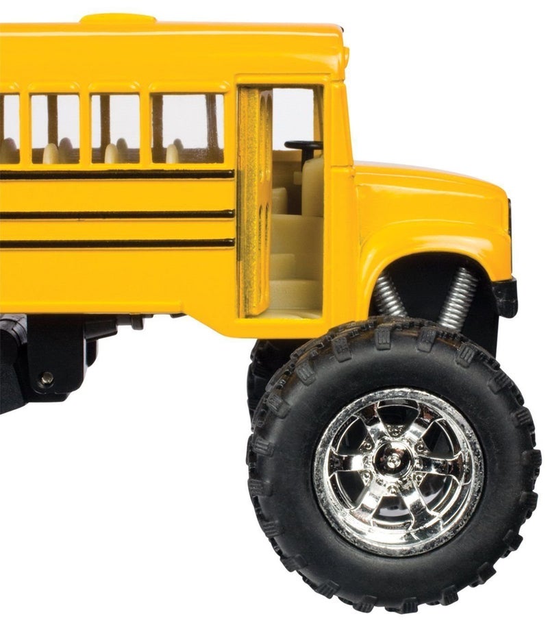KiNSFUN 5" Monster School Bus Die Cast Metal Model, Pullback Action Toy Monster Truck - Image 4