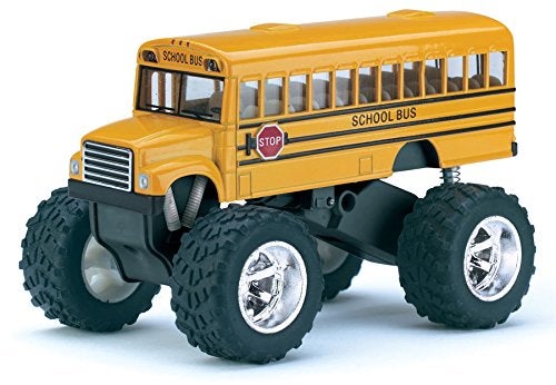 KiNSFUN 5" Monster School Bus Die Cast Metal Model, Pullback Action Toy Monster Truck - Image 2