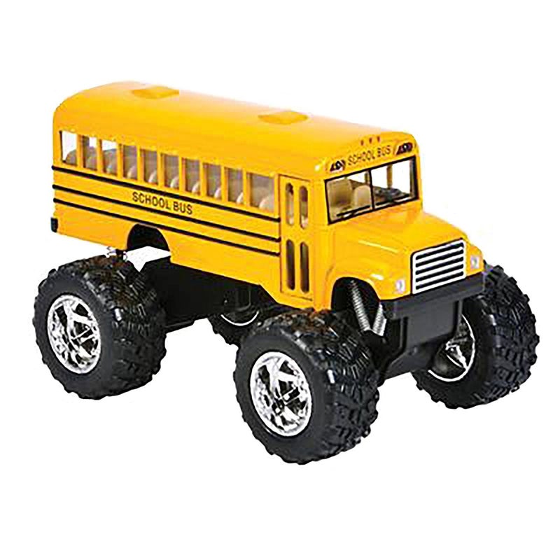 KiNSFUN 5" Monster School Bus Die Cast Metal Model, Pullback Action Toy Monster Truck - Image 3