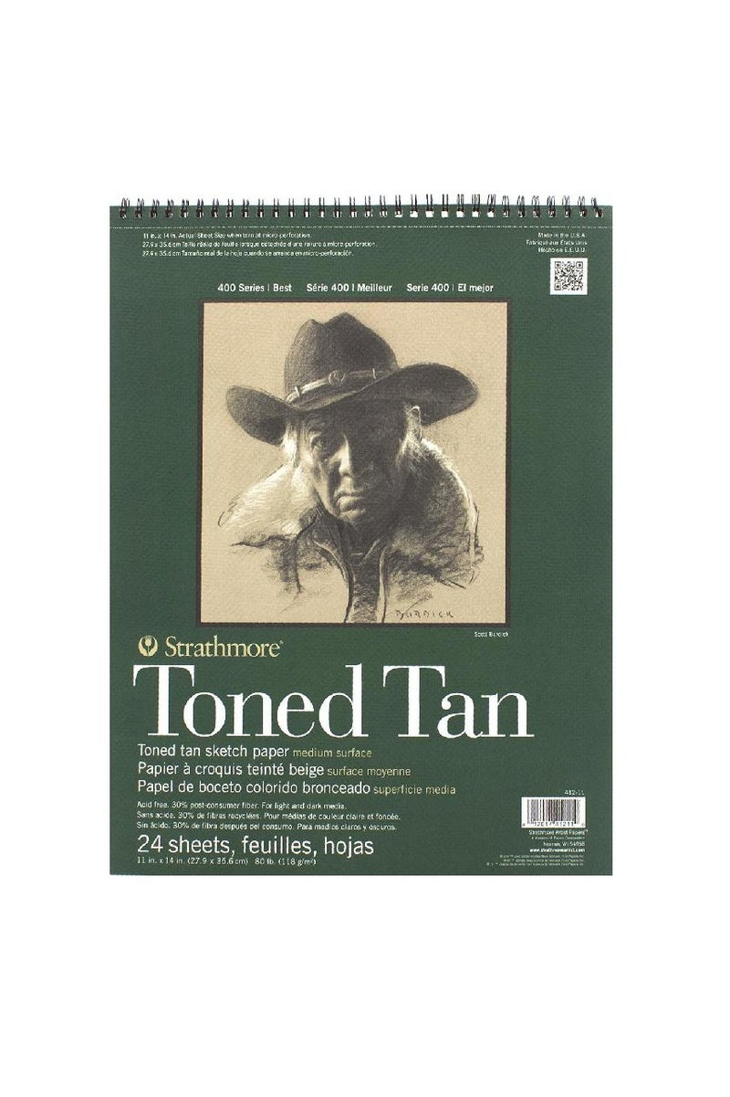 Strathmore Toned Tan Sketch Pad Perforated118 gsmTan11 X 14 in50 Sheets