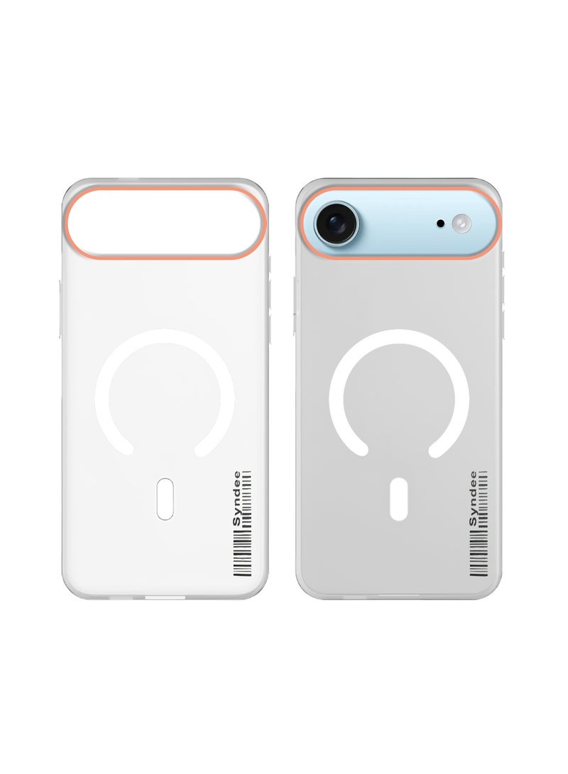 Syndee Apple iPhone Air 5G 2025 Syndee Series Hybrid Translucent Magsafe with Magnetic Charging Raised Camera Lips Elegant Look Case Cover - White - Image 2