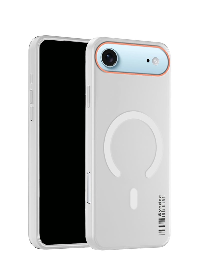 Syndee Apple iPhone Air 5G 2025 Syndee Series Hybrid Translucent Magsafe with Magnetic Charging Raised Camera Lips Elegant Look Case Cover - White - Image 1