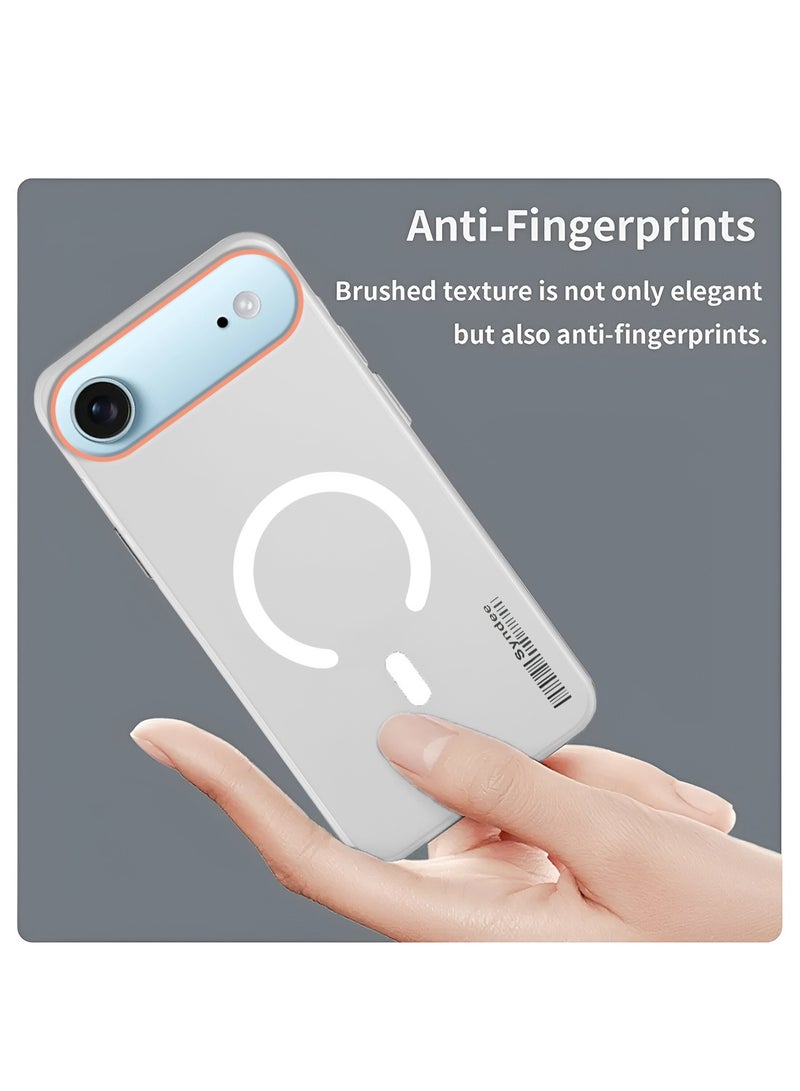 Syndee Apple iPhone Air 5G 2025 Syndee Series Hybrid Translucent Magsafe with Magnetic Charging Raised Camera Lips Elegant Look Case Cover - White - Image 4