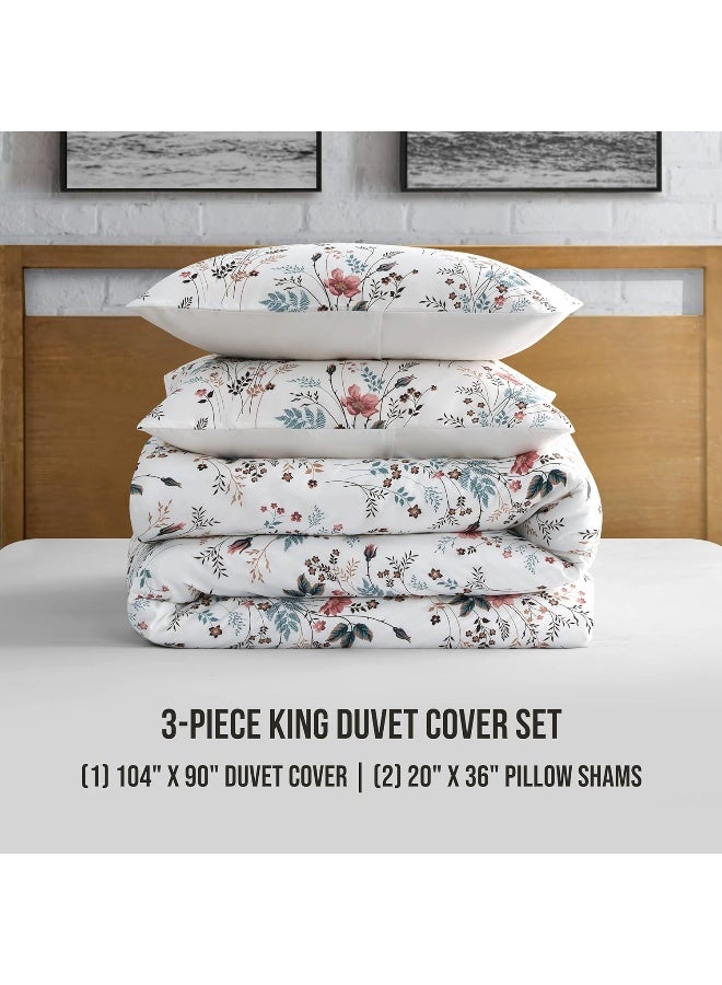 LUCKY BRAND Lucky Brand Wildflower Beige Duvet Cover Set - King Size - 3 Piece Luxurious Bedding Ensemble  - Image 2