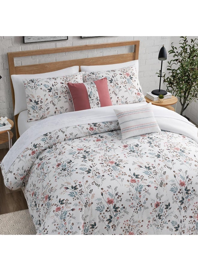 LUCKY BRAND Lucky Brand Wildflower Beige Duvet Cover Set - King Size - 3 Piece Luxurious Bedding Ensemble  - Image 3