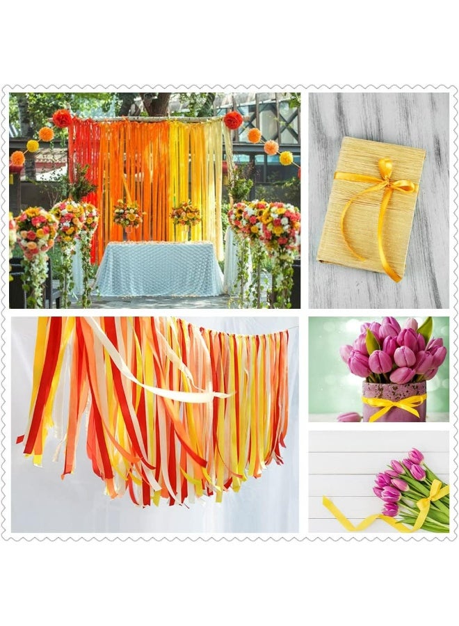 22 Meters Luxe Satin Ribbon – Premium Polyester Craft Ribbon, 4cm Width, Color: Yellow, Perfect for Gift Wrapping & Decoration - Image 4