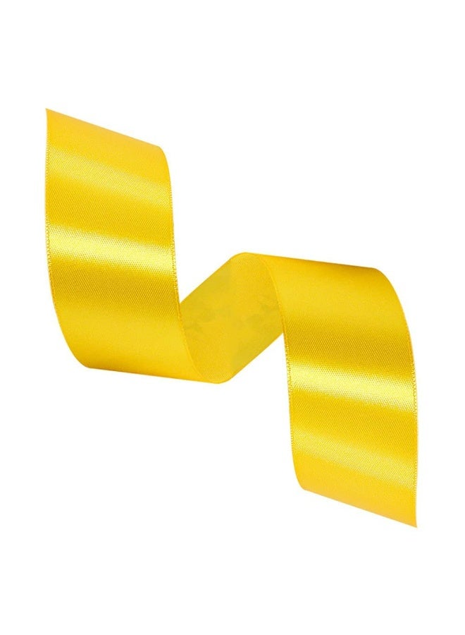 22 Meters Luxe Satin Ribbon – Premium Polyester Craft Ribbon, 4cm Width, Color: Yellow, Perfect for Gift Wrapping & Decoration - Image 2