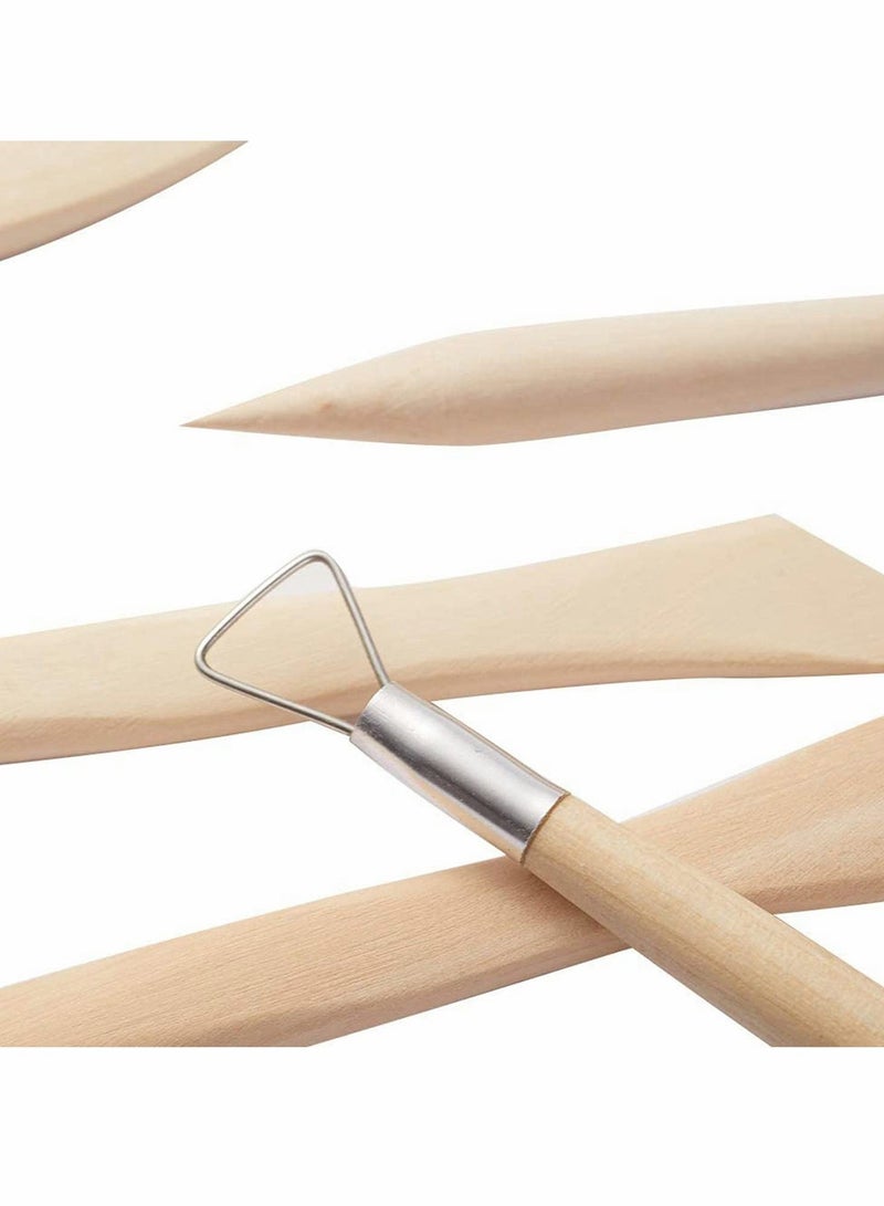 NIBEMINENT Pottery & Clay Sculpting Tools, Wooden Tools Sets for Clay, Ceramic Art Craft Beginner Gift DIY Carving Tool with Handles, 5Pcs One Set  - Image 5