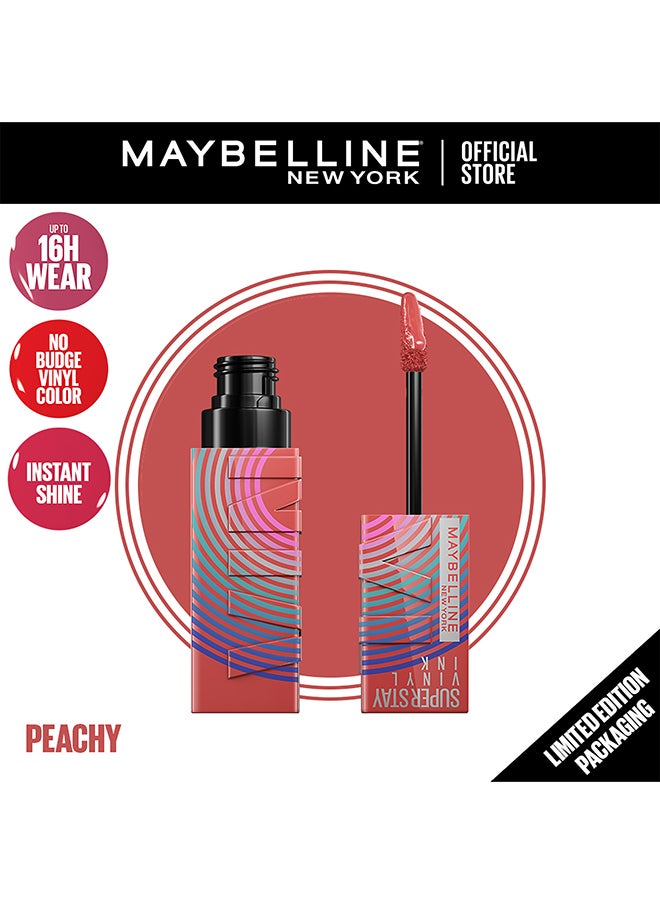 MAYBELLINE NEW YORK - Superstay Vinyl Ink Lipstick - Music Collection Limited Edition (15, Peachy) - Image 1