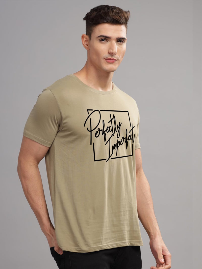 ADRO Mens Printed T Shirt - Premium Cotton Graphic Printed Tshirt - Beige T-Shirt - RN24-FECT-BE-M - Image 5