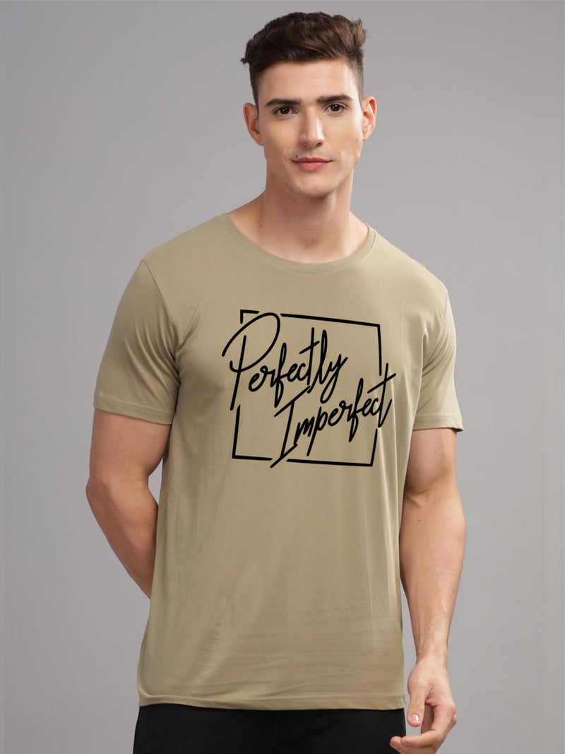 ADRO Mens Printed T Shirt - Premium Cotton Graphic Printed Tshirt - Beige T-Shirt - RN24-FECT-BE-M - Image 3