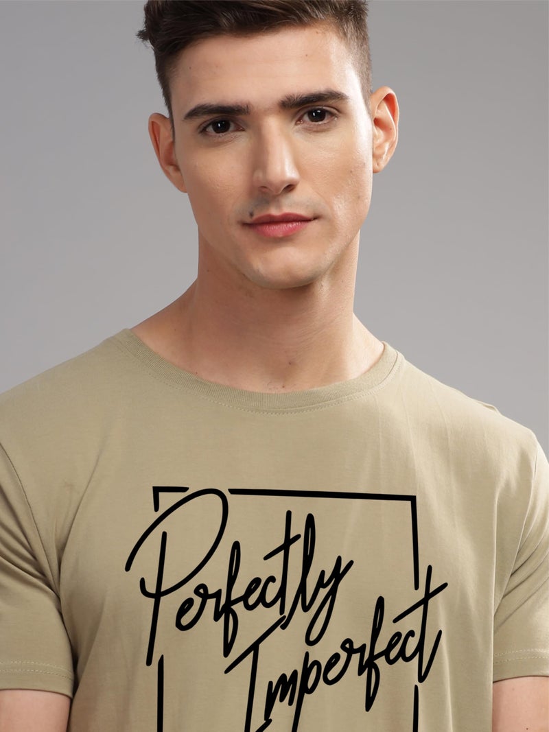 ADRO Mens Printed T Shirt - Premium Cotton Graphic Printed Tshirt - Beige T-Shirt - RN24-FECT-BE-M - Image 2