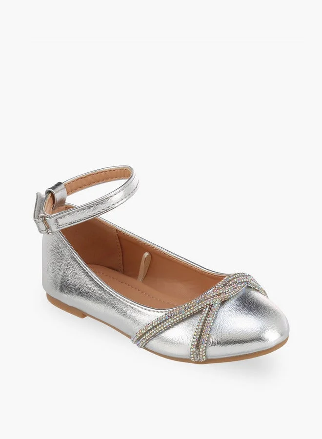 Flora Bella By Shoexpress Girls Embellished Hook & Loop Shoes Ramadan Collection