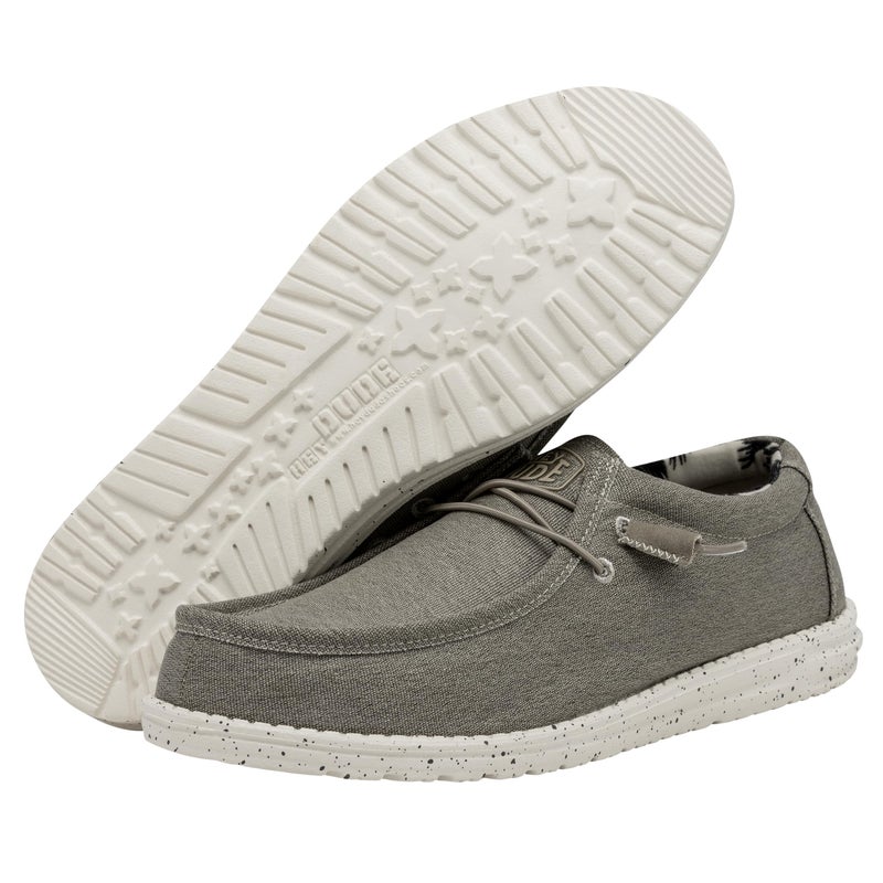 Hey Dude Men's Wally Stretch Beige Size 8 | Men’s Shoes | Men's Lace Up Loafers | Comfortable & Light-Weight - Image 3