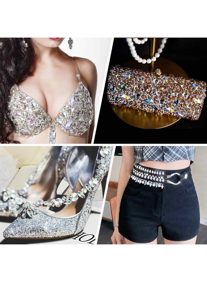 Aptkin 1000 Pieces Mixed Shape Crystal AB Acrylic Sew on Rhinestones, Jewels, Gems for Clothes, Shoes, DIY Crafts - Image 4