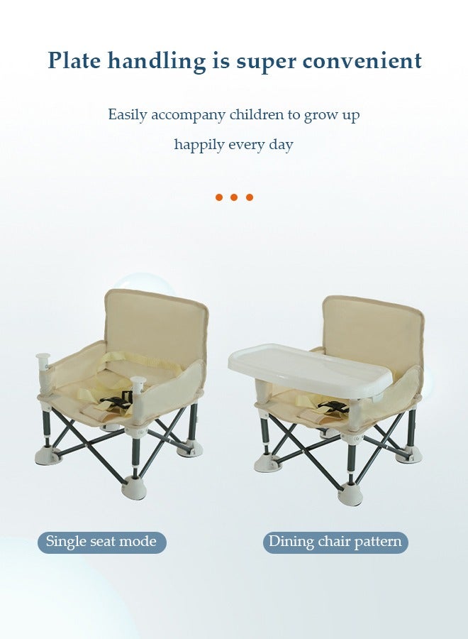 DUNISO Baby Travel Booster Seat, compact toddler feeding chair, portable children's dining chair，with detachable tray and seat belt, suitable for indoor and outdoor use, camping, beach, lawn use - Image 5