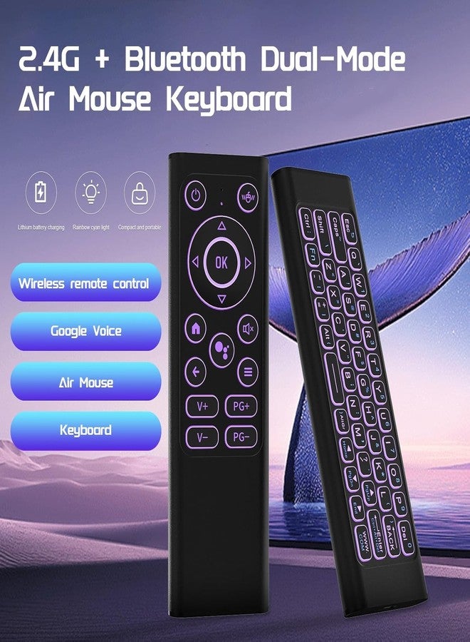 iPazzPort Mini Wireless Keyboard Air Mouse Remote, Bluetooth & 2.4G Dual Mode Backlit Keyboard, Portable Rechargeable Aluminum Alloy PC Keyboard, Remote Control for PC, Laptop, Android TV Box, HTPC - Image 3
