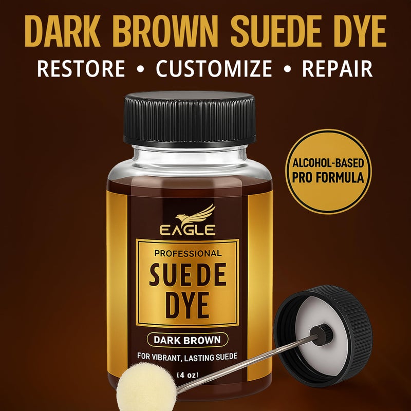 Eagle Dark Brown Suede Dye for Shoes, Boots, & Accessories â€“ Permanent Suede Color Restorer with Built-in Applicator â€“ Shoe Dye for Touch-Ups, Customization & Repairs â€“ 3 fl oz - Image 2