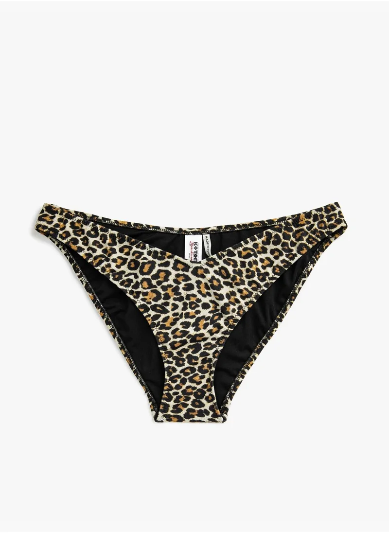 KOTON Leopard Patterned Bikini Bottom
