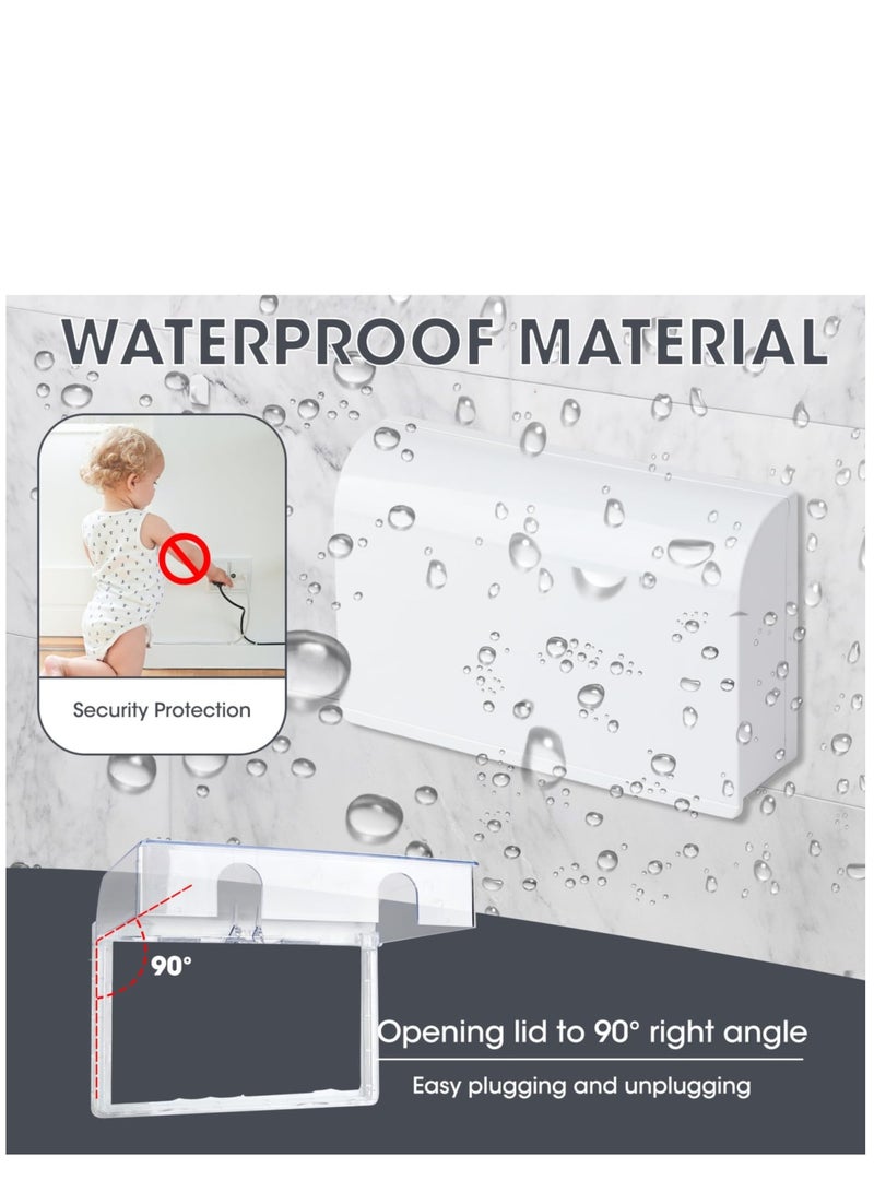 Suntown غطاء مقبس، واقي كهربائي للأطفال، واقي مقاوم للماء للمقابس ومفاتيح الإضاءة، حماية للأطفال لأمان المنزل، غطاء مقبس مزدوج 86 نوع - Image 4