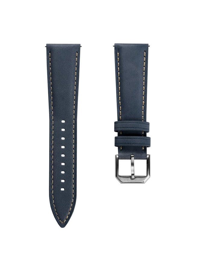 WatchGecko Whitby Vintage Padded Leather QR Watch Strap [Dark Blue, 20mm] - Image 1