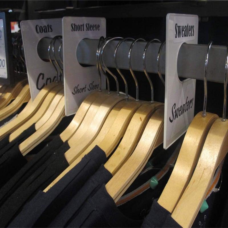 DMLNN 10 Pack White Clothing Rack Size Dividers Plus 60 Labels (1 Inch) and 16 Large Blank Labels, Large Rectangular Clothing Closet dividers (Pearl White) - Image 2