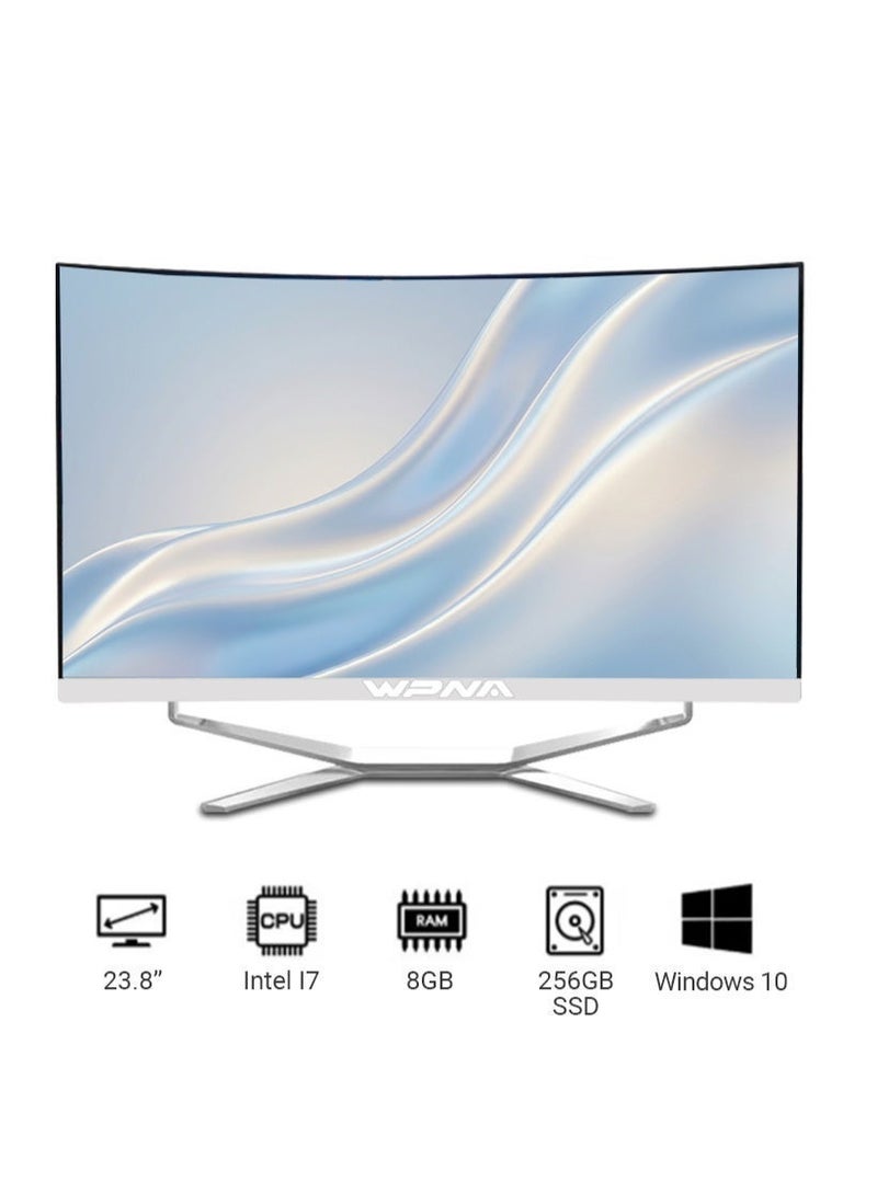 WPNA All-In-One 24-inch Desktop, Core i7-4790 Processor/8GB RAM/256GB SSD/With Keyboard And Mouse/Intel UHD Graphics/Windows 10 English /White/C24 PC001 - Image 1