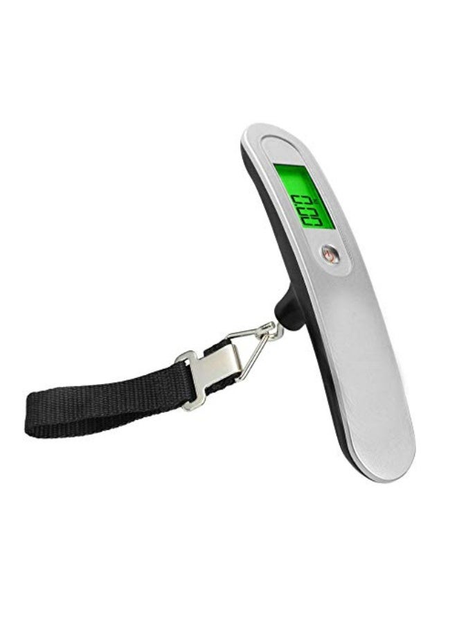 ميزان أمتعة رقمي مزود بخطاف لل وشاشة LCD - لقياس الأوزان من 10 جرام حتى 50 كغم، فضي - 2724714706659.0  - Image 5