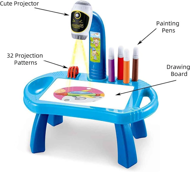 Leno Kids Learning Desk, Tracing and Drawing Projector, Art Drawing Board, Drawing and Tracing Table Toy, Early Educational Table Toy for Boys and Girls Over 3 Years Old, Blue - Image 3