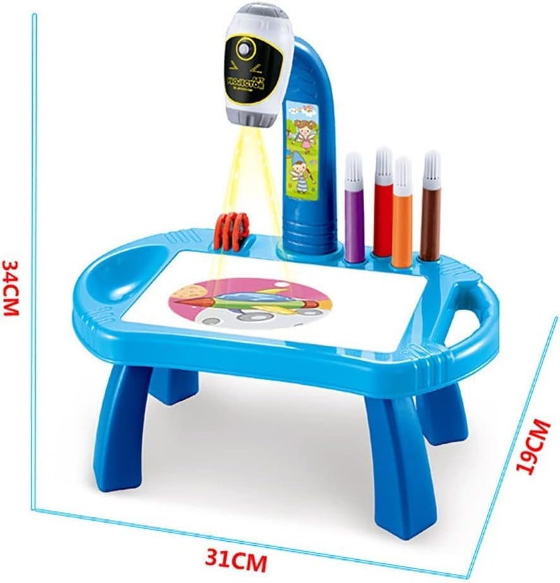 Leno Kids Learning Desk, Tracing and Drawing Projector, Art Drawing Board, Drawing and Tracing Table Toy, Early Educational Table Toy for Boys and Girls Over 3 Years Old, Blue - Image 2