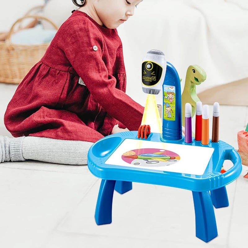 Leno Kids Learning Desk, Tracing and Drawing Projector, Art Drawing Board, Drawing and Tracing Table Toy, Early Educational Table Toy for Boys and Girls Over 3 Years Old, Blue - Image 5
