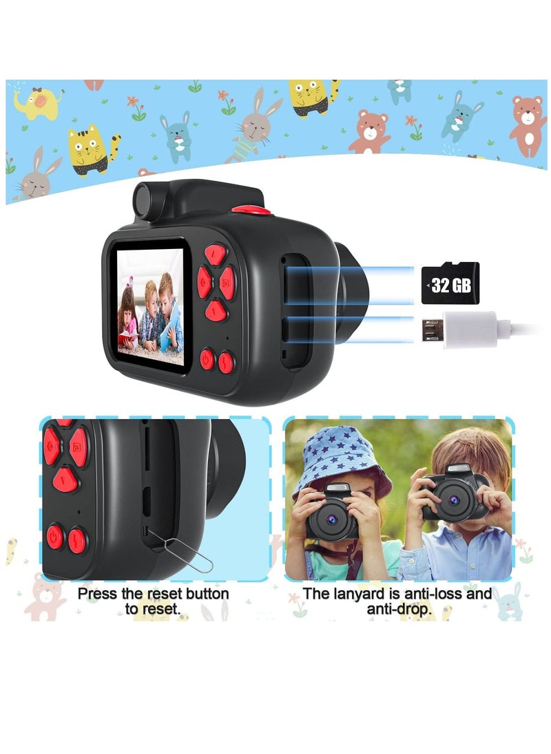 Kids Camera, Digital Camera for Kids 4-12 Year Old Boys/Girls, 2.4 inch IPS Screen Toddler Camera, Birthday Gifts for Kids, Video Camcorder with Fill Light, 32GB TF Card (Black)  - Image 4