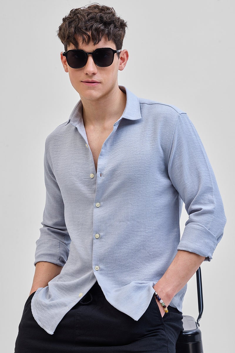 SNITCH Light Grey Textured Shirt - Image 2