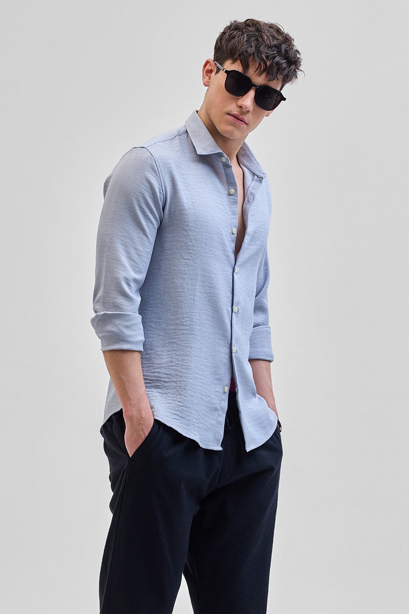 SNITCH Light Grey Textured Shirt - Image 1