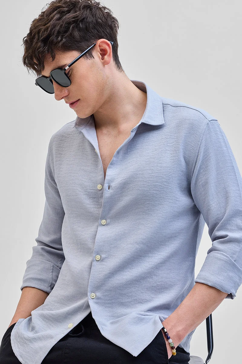 SNITCH Light Grey Textured Shirt