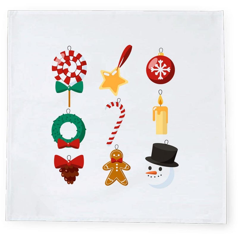 Khakee 6 Pcs Christmas Theme Silk Table Napkins 10x 10 for Xmas Decoration Christmas OrnamentsChristmas Giftxmas21490 - Image 3