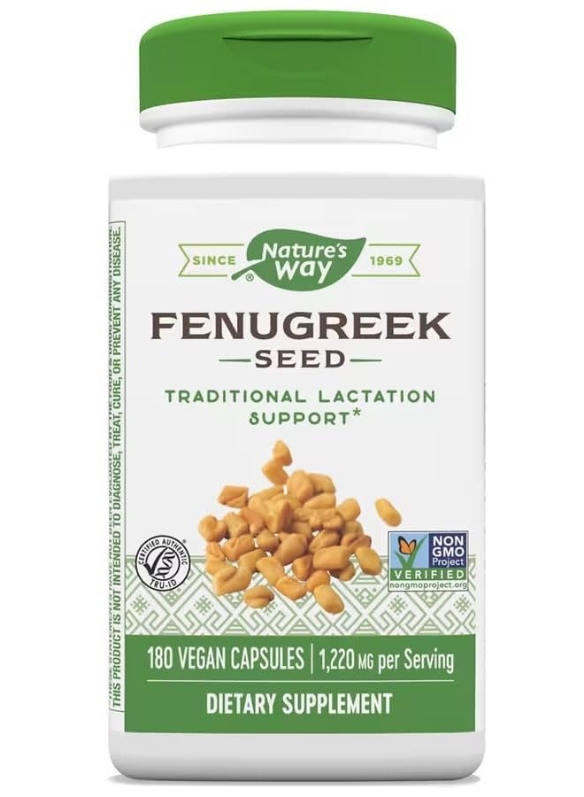 Fenugreek Seed 180 Vegan Capsules Traditional Lactation Support