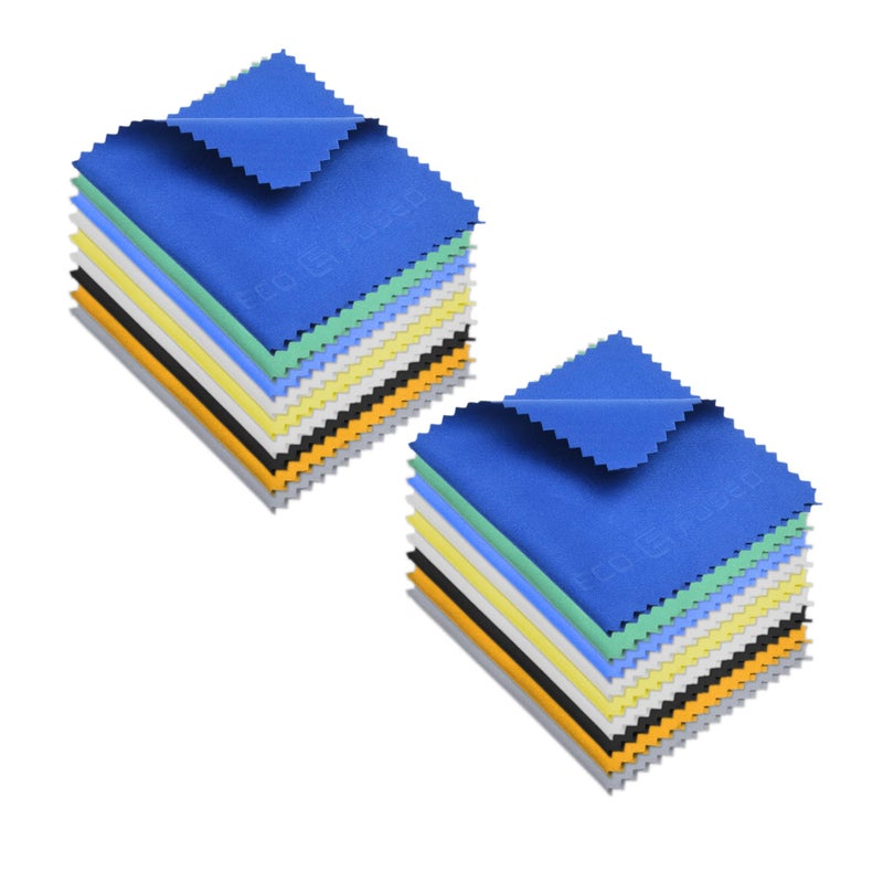 EcoFused Microfiber Cleaning Cloth 55x3 Microfiber Cloth Pack of 18 Lens Cleaning Wipes Cleaning Cloth for Glasses Eyeglasses Camera Lens Phones - Image 1