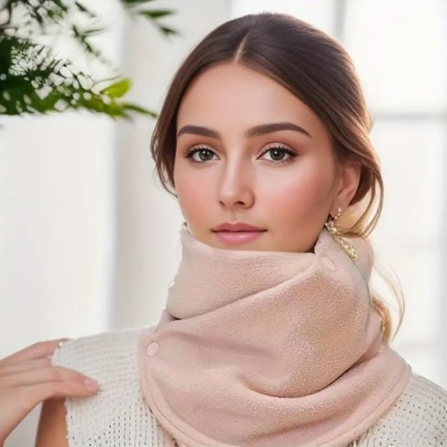 CLICKSWIFT Winter Warm Neck Warmer Scarf, Soft Fleece Material Casual Style Solid Color, Windproof Neck Gaiter with Buckle Closure,Versatile for Daily Wear 1Pcs - Image 3
