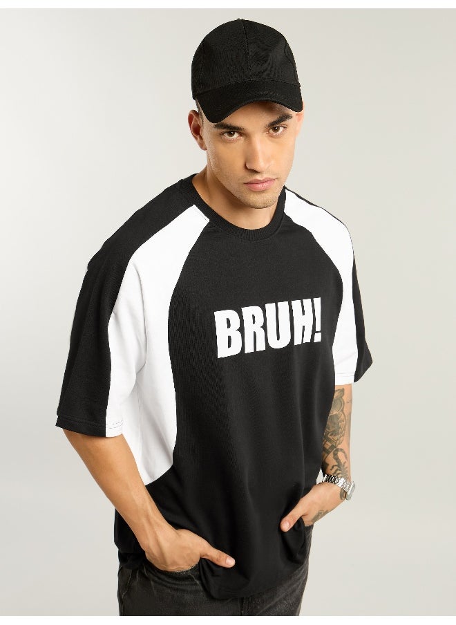 Beyoung Black Raglan Sleeves Oversized T-Shirt  - Image 3