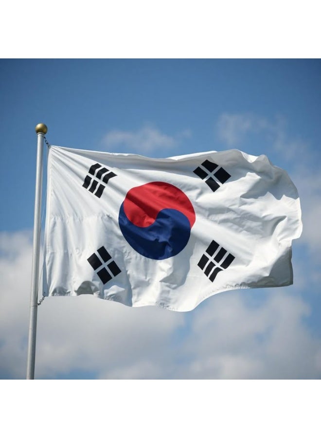 ARS South Korea Flag - Heavy-Duty 210D Satin, South Korea Flag for Outdoor/Indoor, Fade Resistant, Flag Day, And Home-Polyester, Sport Day, FIFA World Cup-Size Available - Image 1