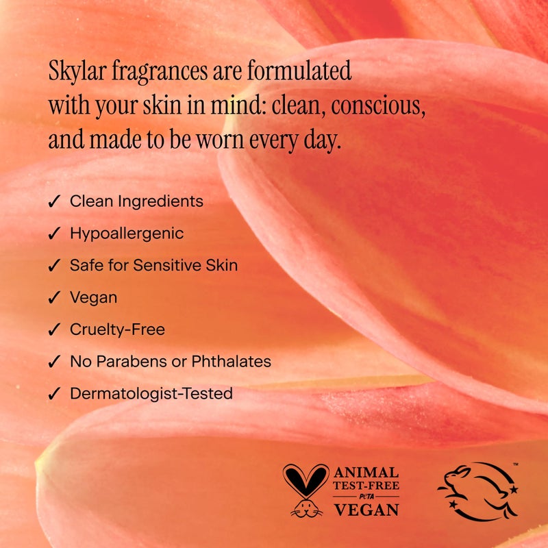 Skylar Sunkissed Dahlia Eau de Parfum - Hypoallergenic & Clean Perfume for Women & Men, Vegan & Safe for Sensitive Skin - Floral Perfume with Notes of Dahlia, Apple & Amber - 10mL /0.33 Fl oz - Image 5