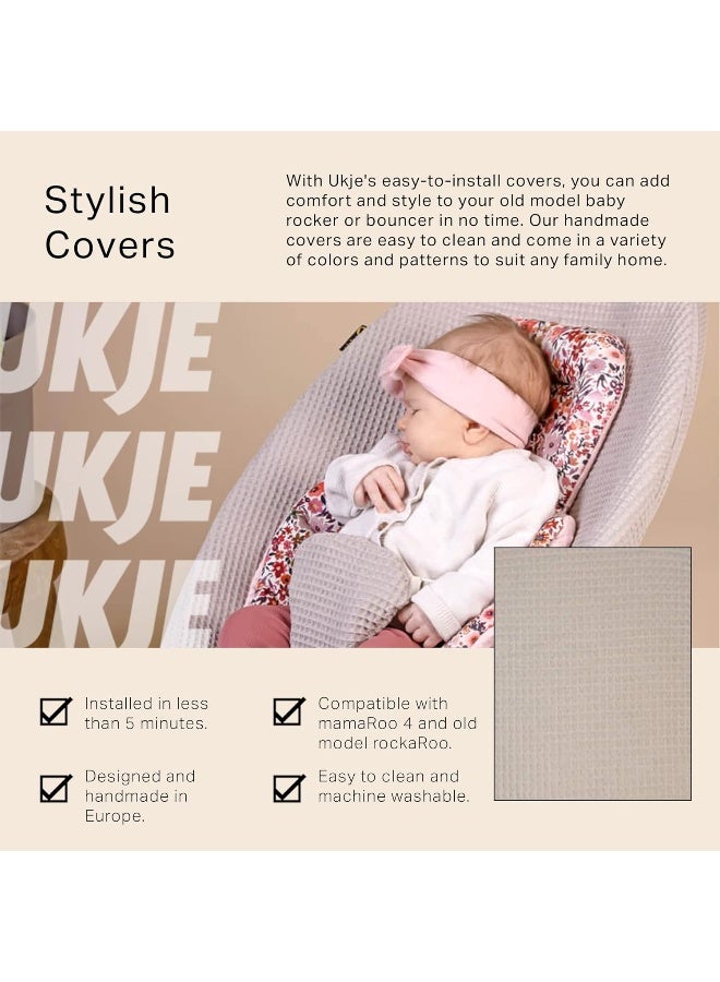 UKJE Liner Baby Rocker Cover - Compatible with 4moms MamaRoo 4 Old Model Before 2022 - Baby Swing Cover - Bouncer Cover - Cover Swing Bouncer - Taupe - Image 2