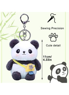 SUNSAR Panda Keychain, 2 Pcs Panda Plush Keychain, Stuffed Keyring Charm, Cute Keychain Plush Decoration Keyrings Soft Plush for Girls Boys Bag,Birthday Party Favors Gift  - Image 2
