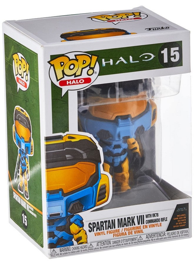 Funko Pop Games: Halo Infinite Spartan Mark Vii With Vk78 Blue & Yellow With Game Add On 3.75 Inches - Image 2